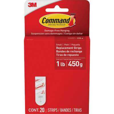3M Command Small Adhesive Strips, 20 Strips