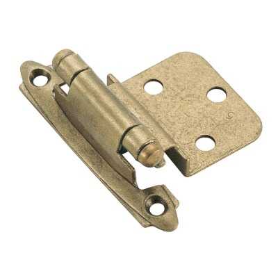 Amerock 3/8 In. Burnished Brass Self-Closing Inset Hinge, (2-Pack)