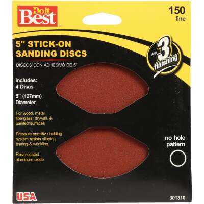 Do it Best 5 In. 150 Grit Stick-On Sanding Disc (4-Pack)