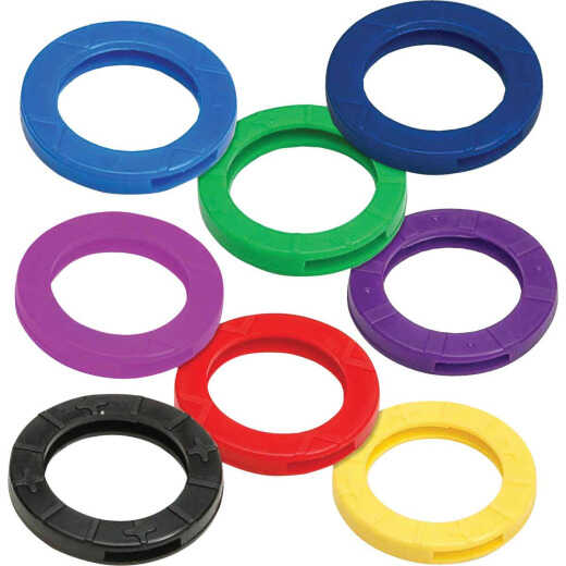 Lucky Line Vinyl Large Size Key Identifier Ring, Assorted Colors (150-Pack)