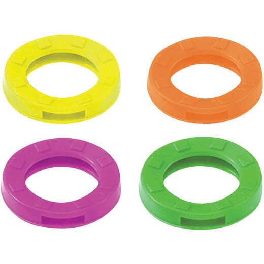 Lucky Line Vinyl Medium Size Key Identifier Ring, Assorted Neon Colors (200-Pack)